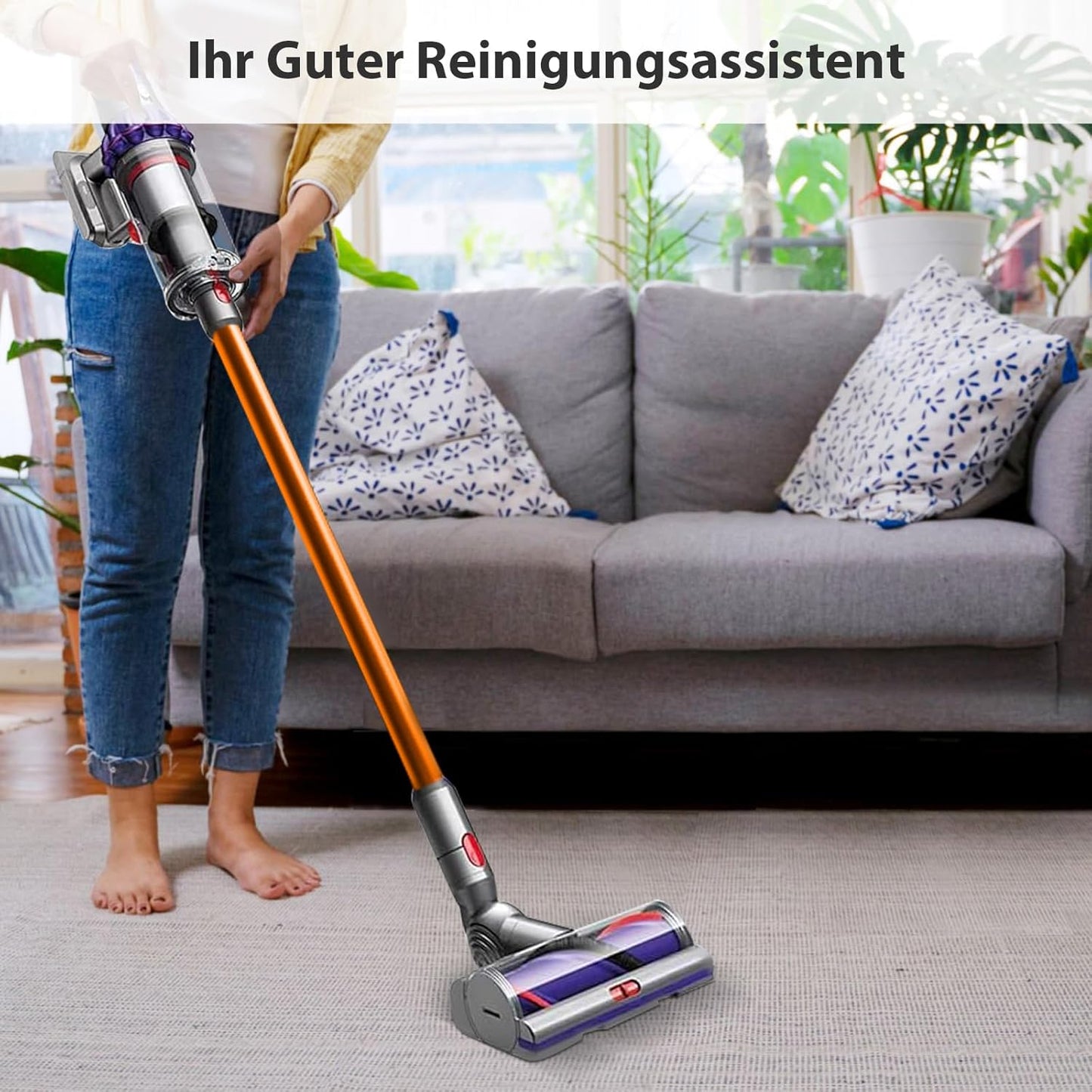 Verlängerungsrohr für Dyson V11/V7/V8/V10/V15 Staubsauger, Orange