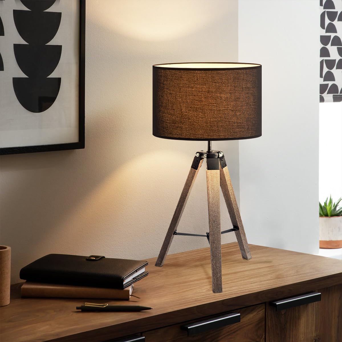 Moderner Lampenschirm für E27 Fassung, Black 30cm durchmesser 20cm höhe