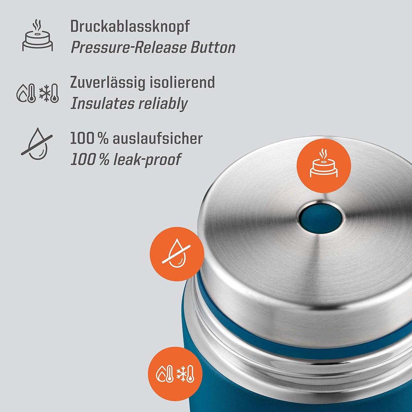Thermobehälter Sculptor, Polar Blue 1000 ml Ohne Manschette