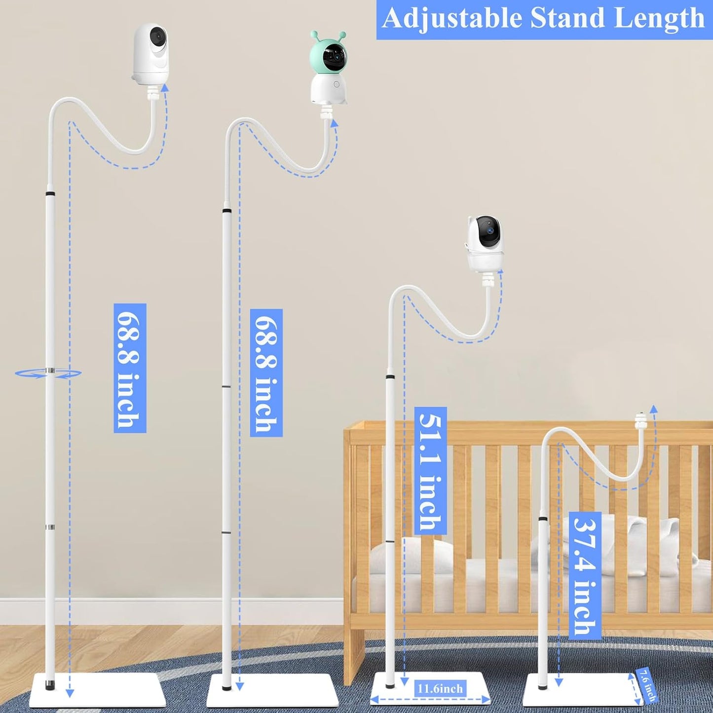 Babyphone-Halterung, 68.8 Zoll für für GHB/BOIFUN/momcozy