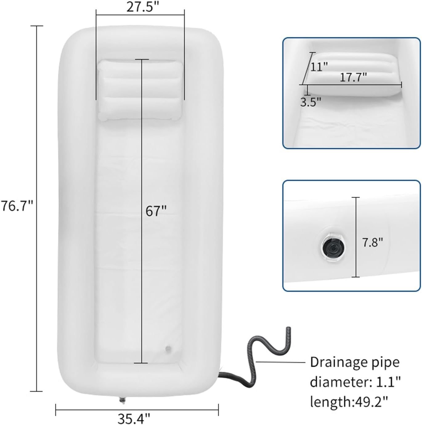 Aufblasbare Badewanne mit Duschset und Luftpumpe