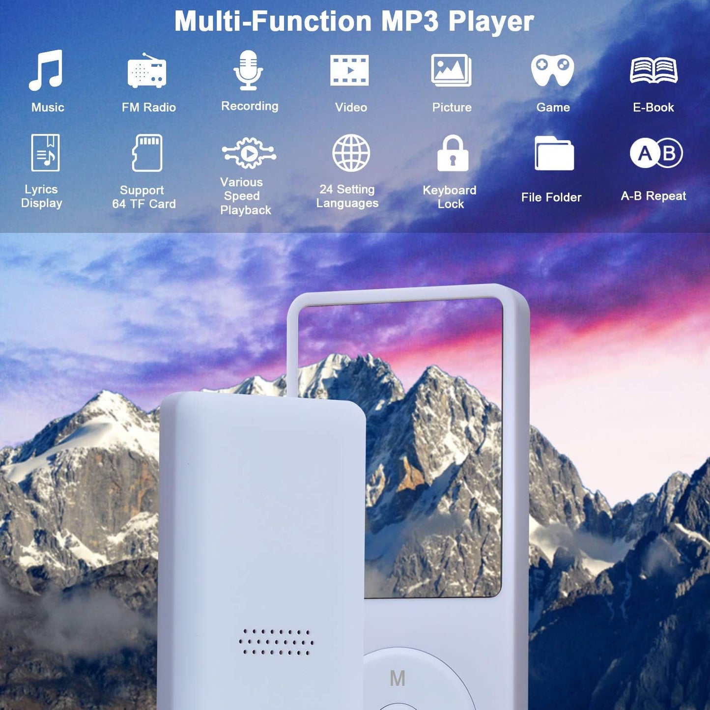 Tragbarer MP3-Player ‎BL-041 mit HiFi-Sound und SD-Support, 8G, Weiss