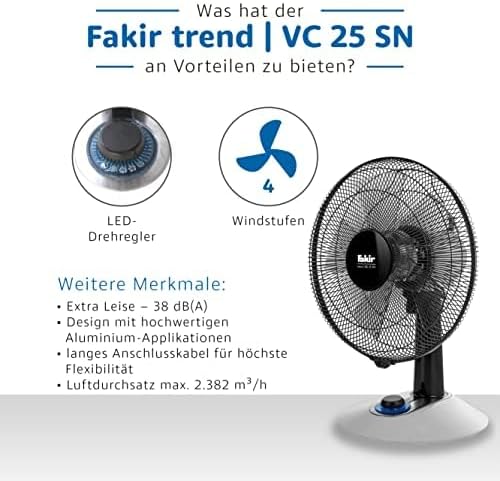 Trend VC 25 N Tischventilator, VC 25 SN Trend Schwarz / Weiss