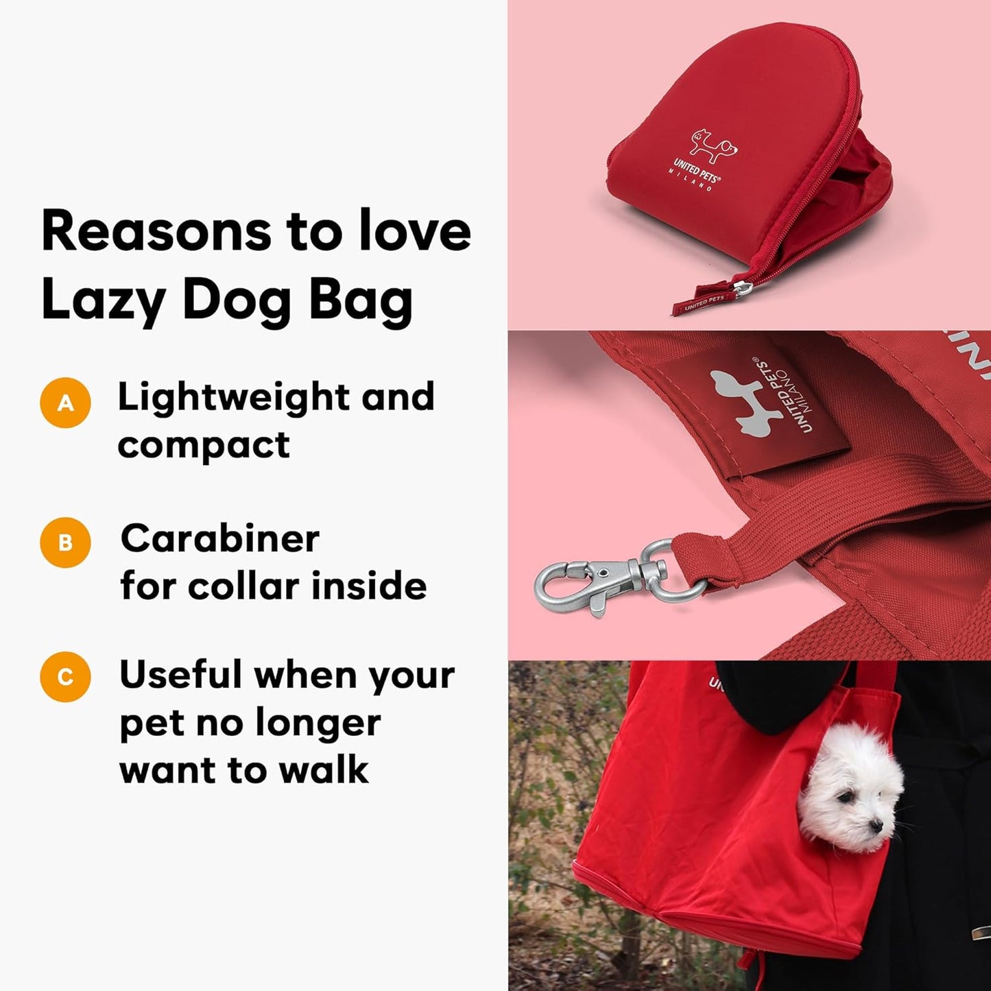 Lazy Dog Bag, Rot Taglia unica
