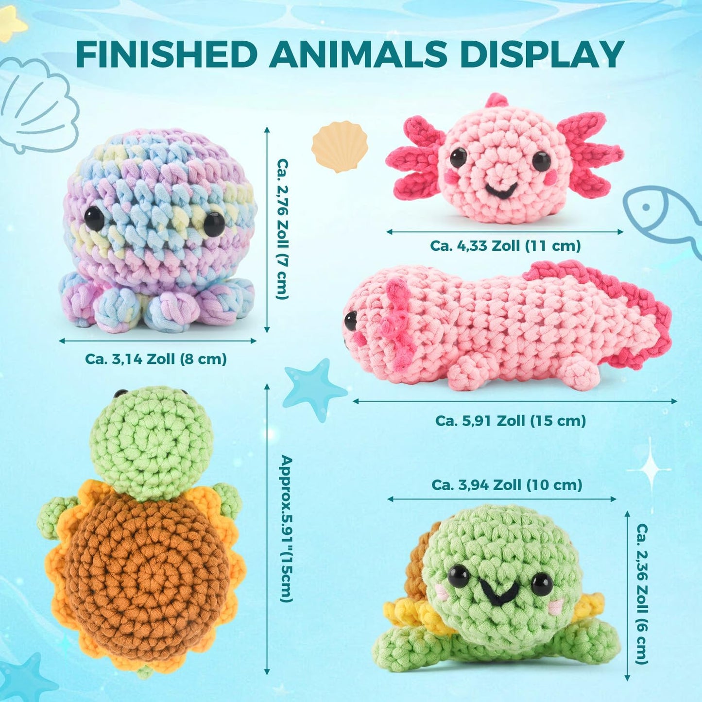 Häkelset für Anfänger mit Amigurumi Zubehör