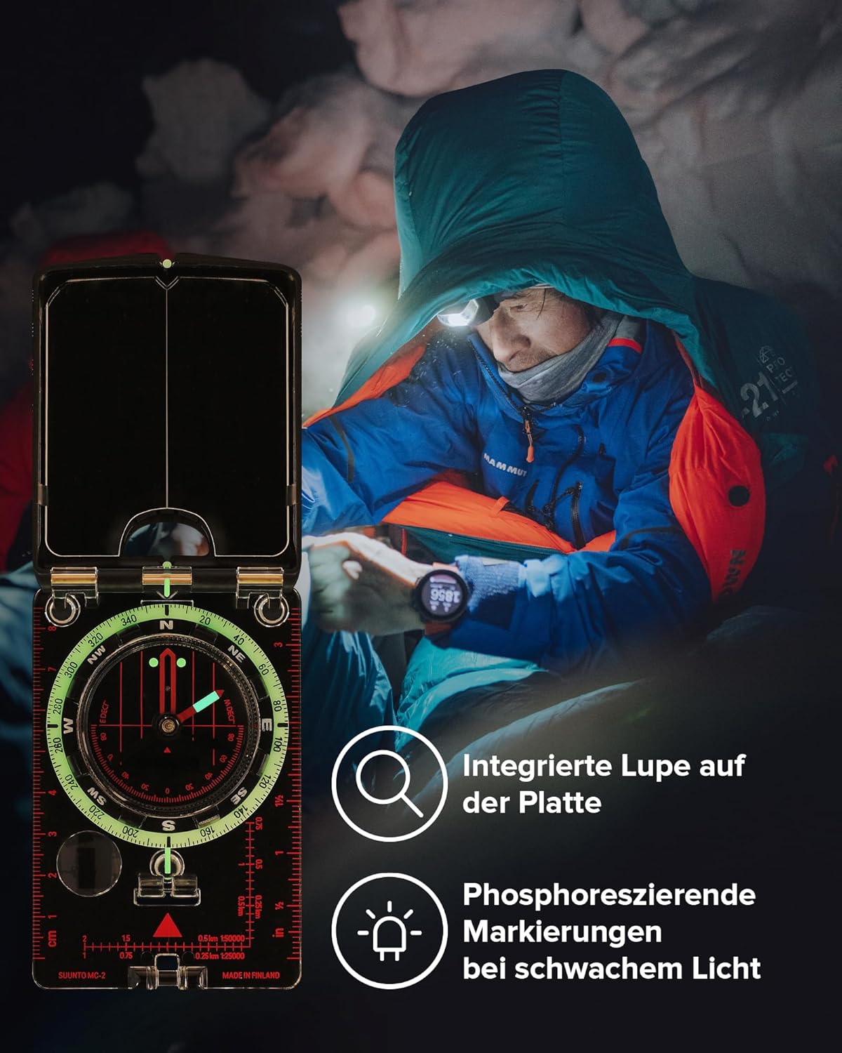 Kompass MC-2 NH mit Spiegel und Lineal, NH