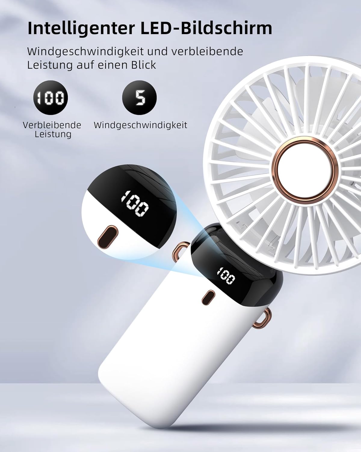 Tragbarer Mini-Handventilator, Weiß