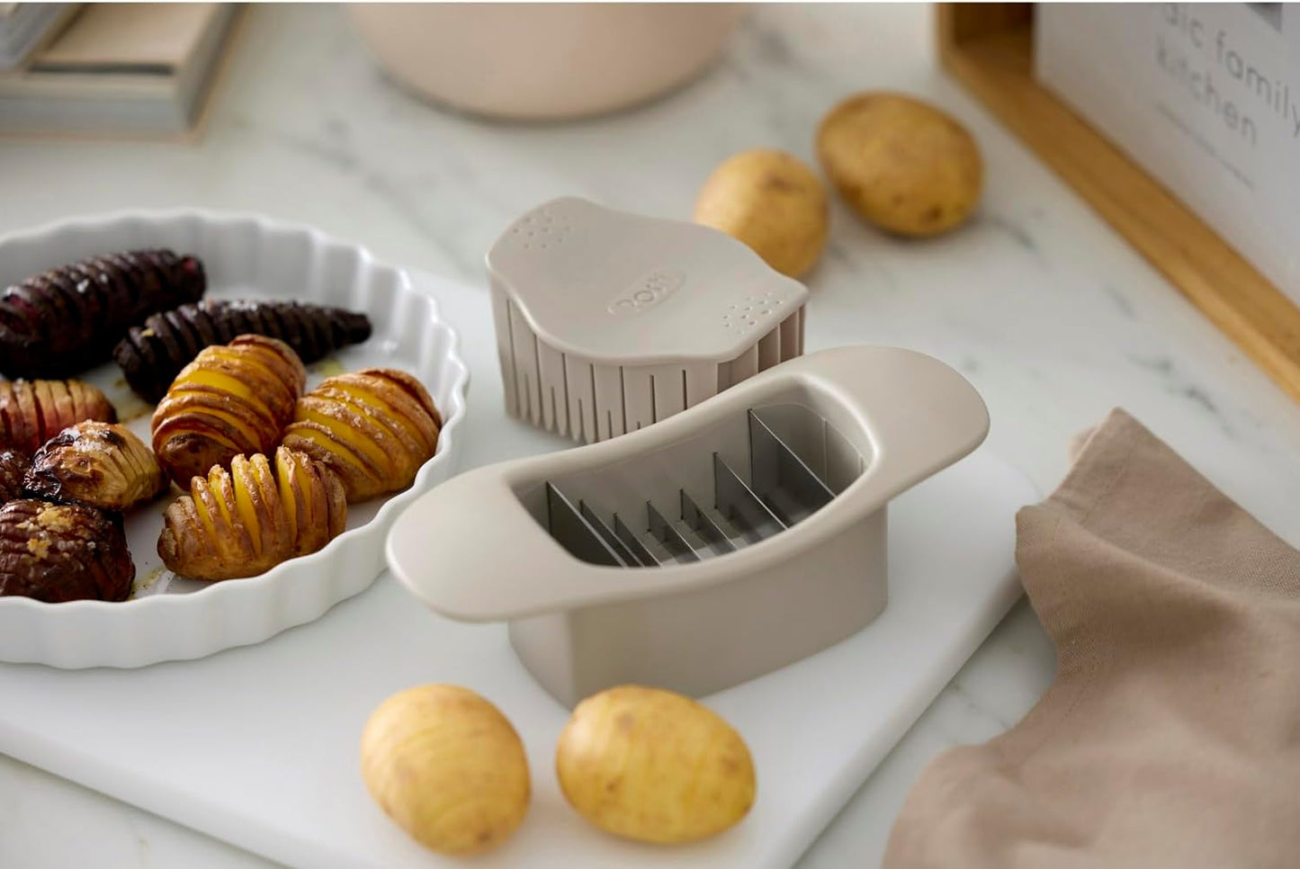 Hasselback Kartoffelschneider, Humus 19 x 8 x 6