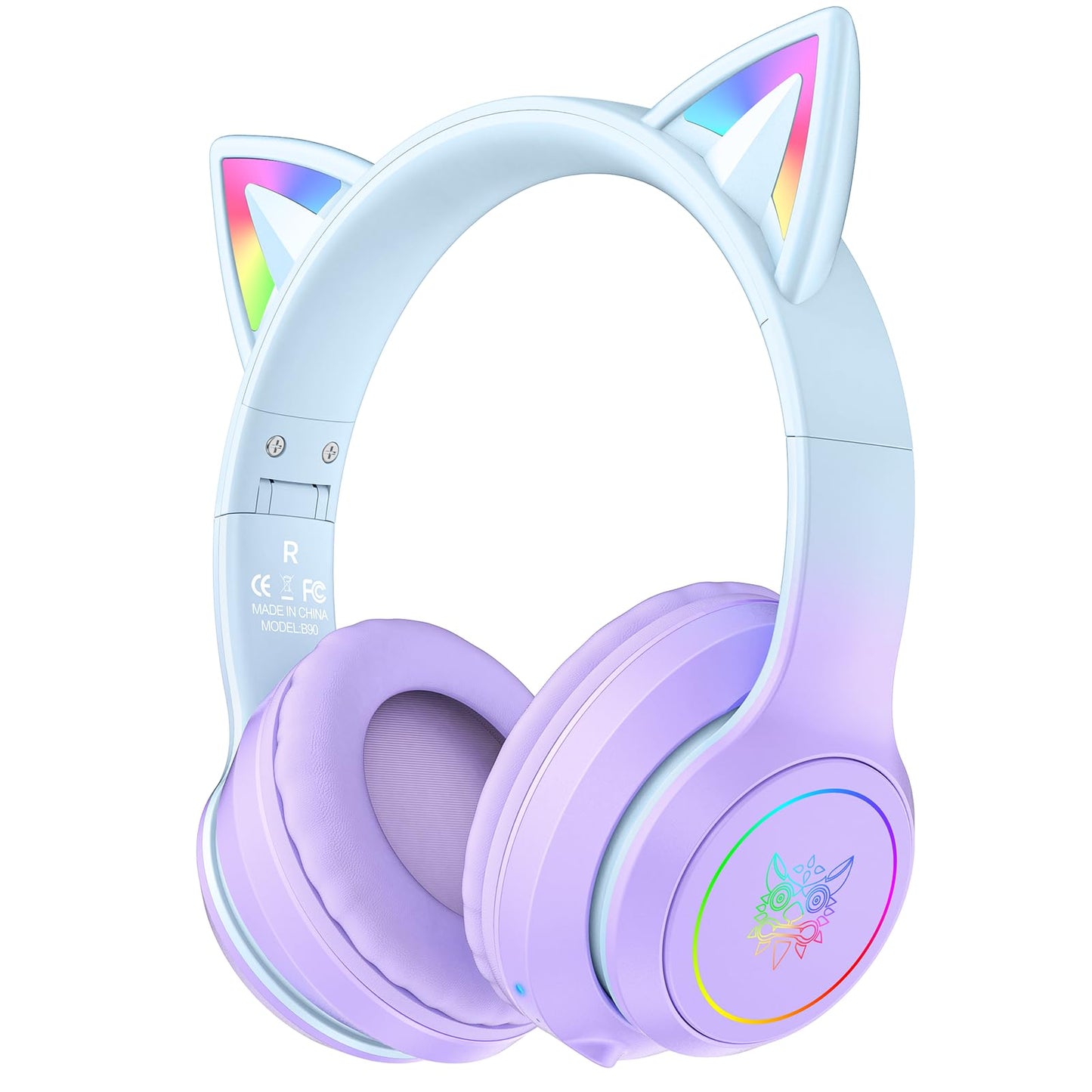 Over-Ear Headset FRKIDD3 mit LED-Katzenohren, Erwachsene, 105 dB, Violett