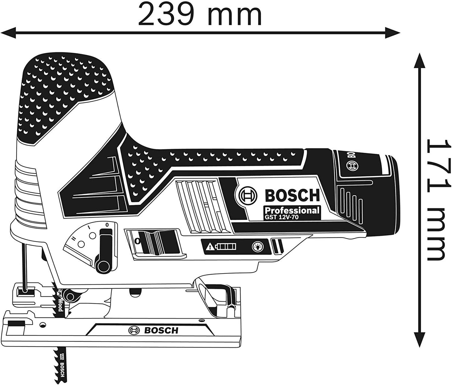 Akku-Stichsäge GST 12V-70 solo Professional, 12 Volt, im Karton GST 12V-70 (ohne Zubehör)