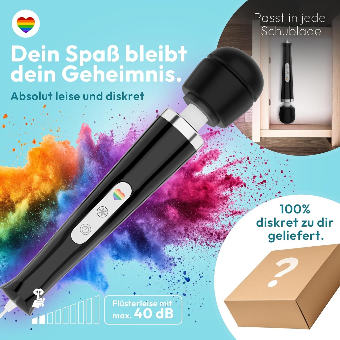 Vibrator mit App-Steuerung, Schwarz