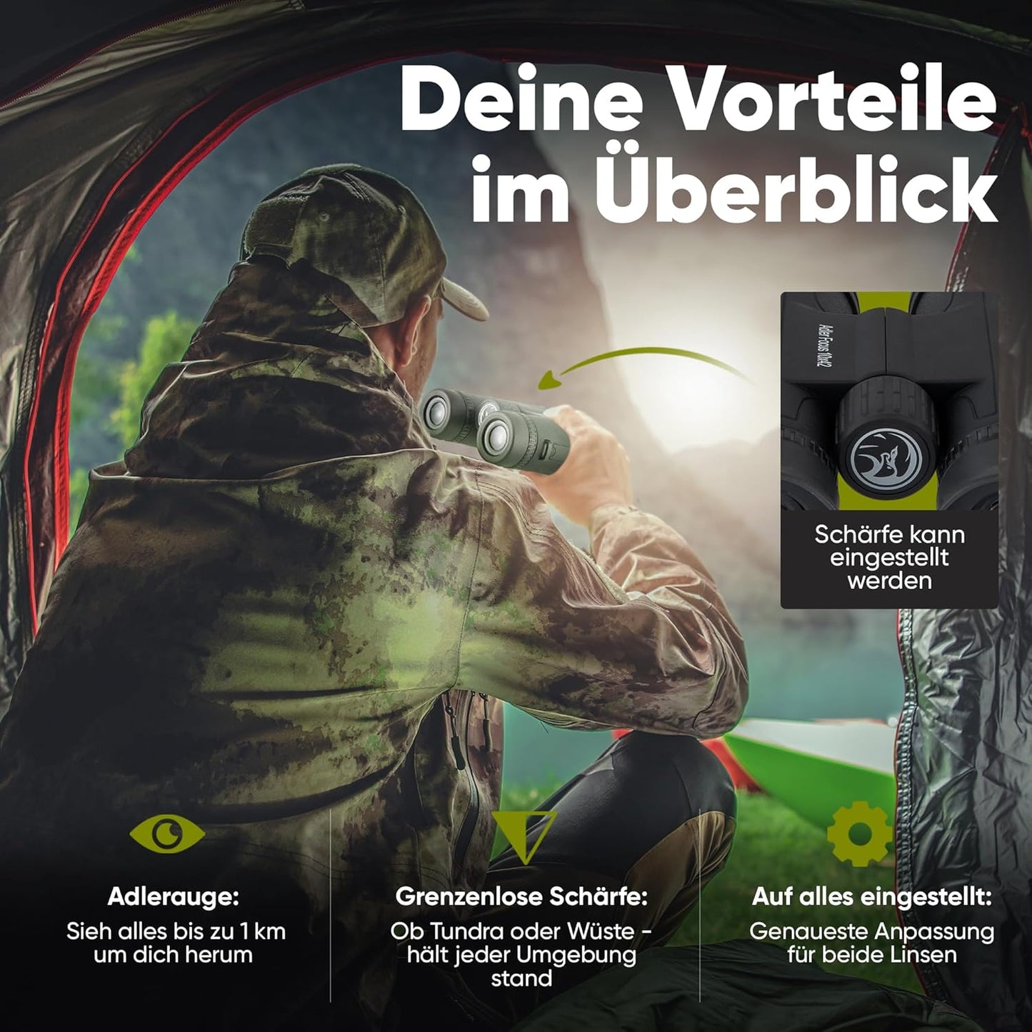 Fernglas mit Eagle-Eye-Technologie, 10x42 Eagle