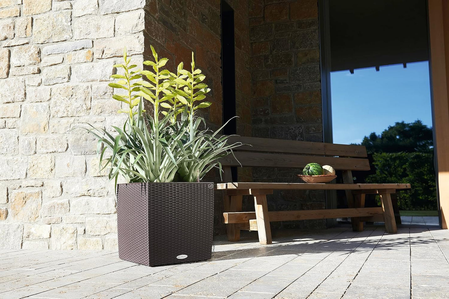 Cube Cottage Pflanzgefäss, Pflanzgefäss mit Erd-Bewässerungs-System 39 x 39 x 40 cm Mokka