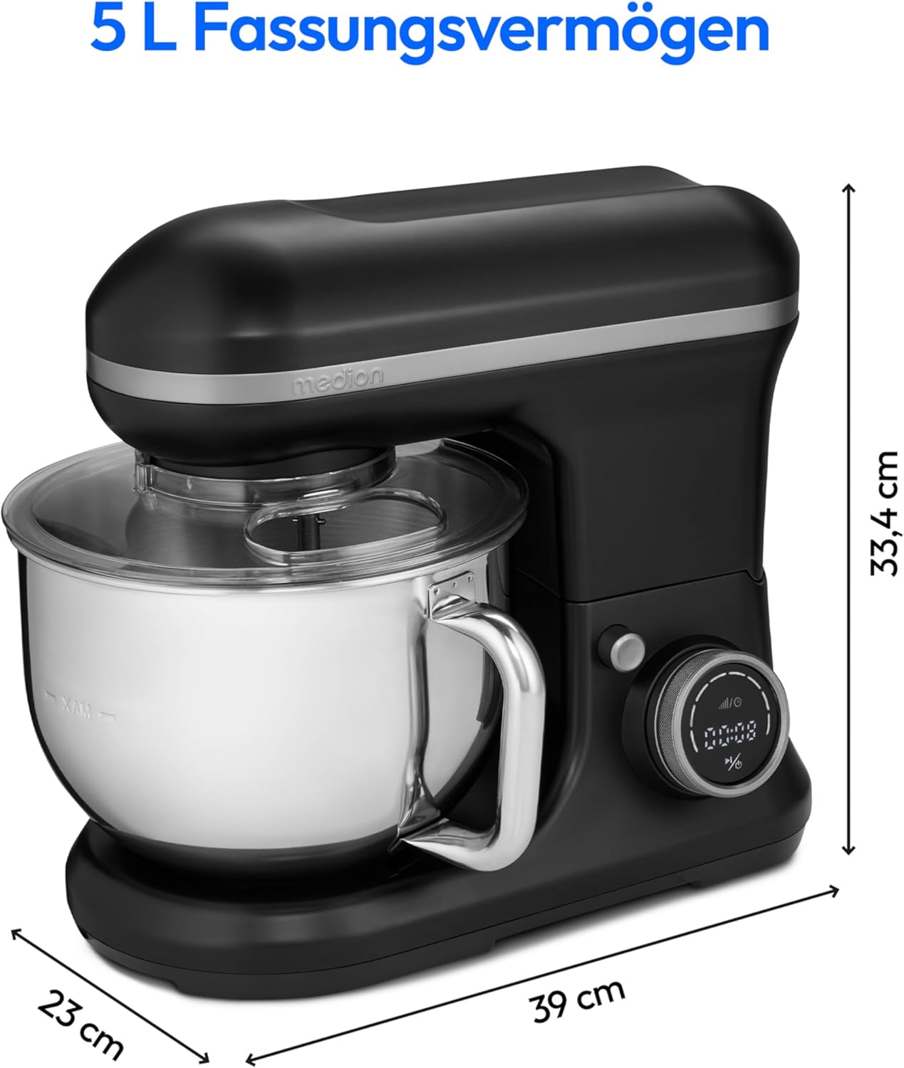 Digitale Küchenmaschine MD18420, Eisschüssel Schwarz
