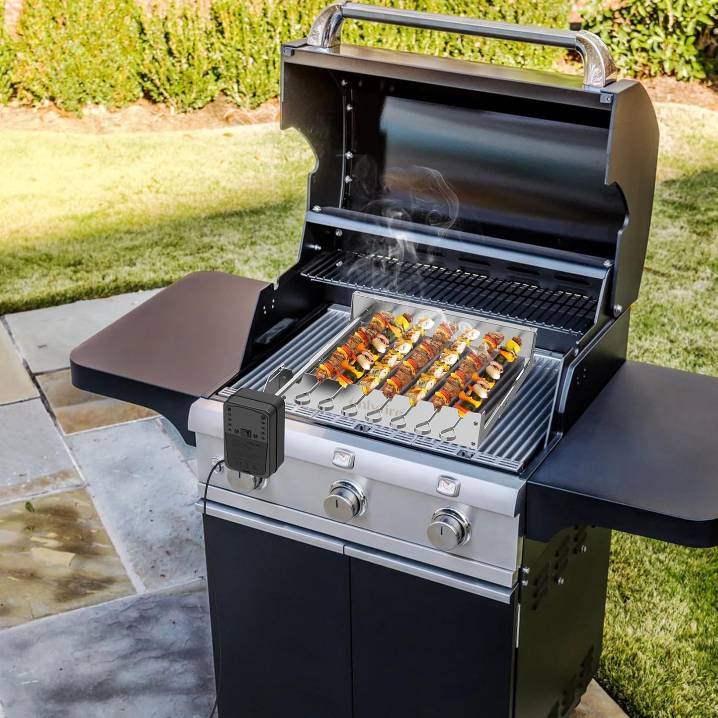 Rotisserie Spiessdreher mit 7 Spiessen und Motor