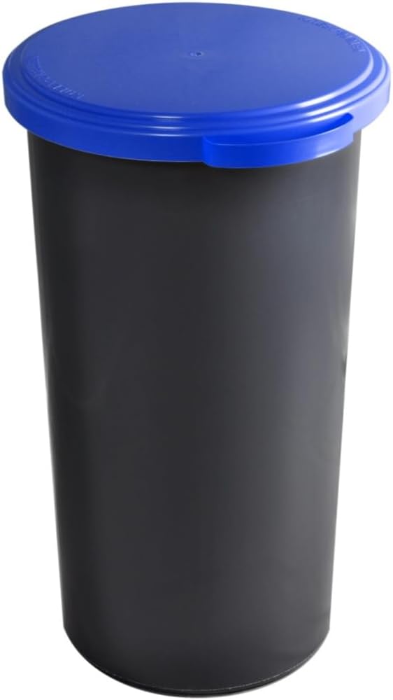 Müllsackständer mit flachem Deckel, Blau