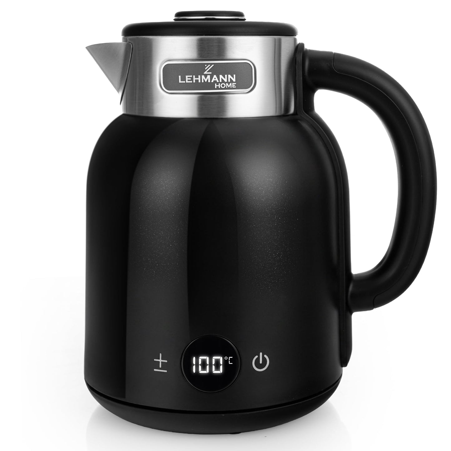 Wasserkocher mit Temperatureinstellung, Schwarz