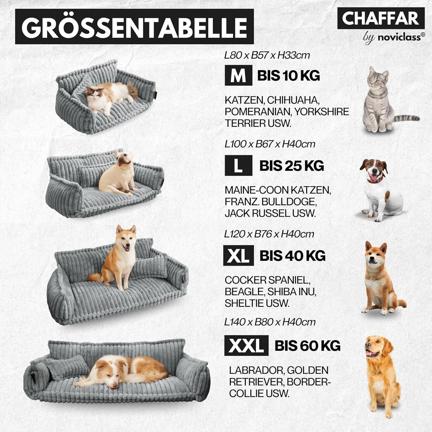 Orthopädisches Haustiersofa Chaffar, Kamel M (80cm)