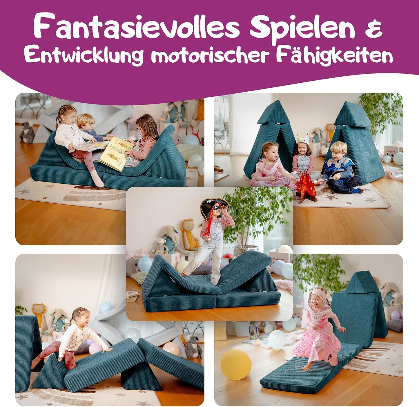 Spielsofa für Kinder, Tannengrün