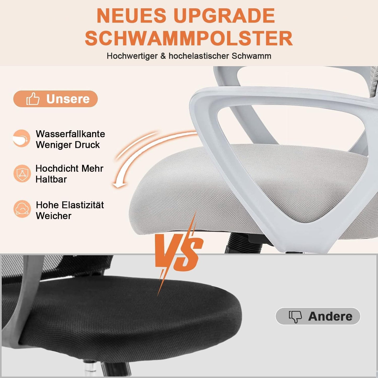 Ergonomischer Bürostuhl, Grau