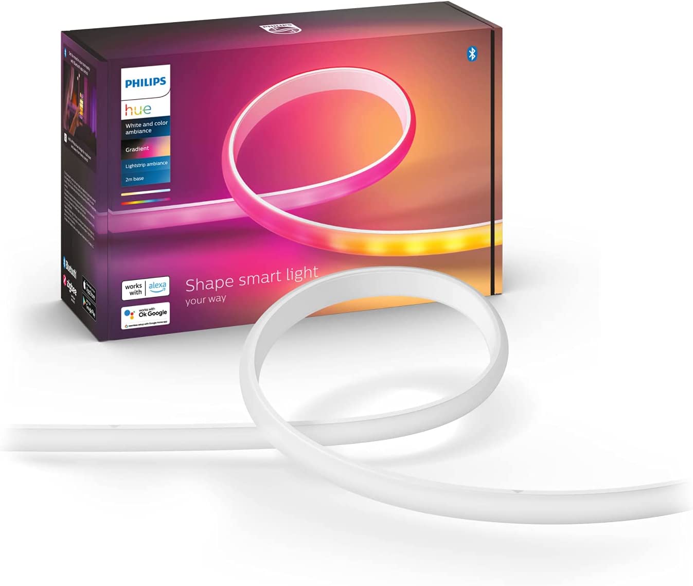 White & Color Ambiance Hue Gradient Lightstrip 2 Meter, LED-Streifen, Modern Single