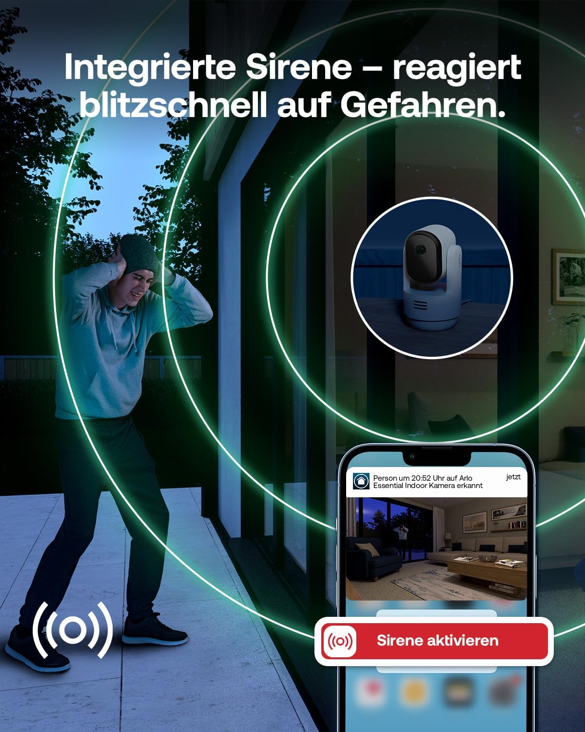 PTZ Überwachungskamera Essential 3 PTZ 2er Set, NEU Essential 3 PTZ Indoor 2 Kameras Weiß