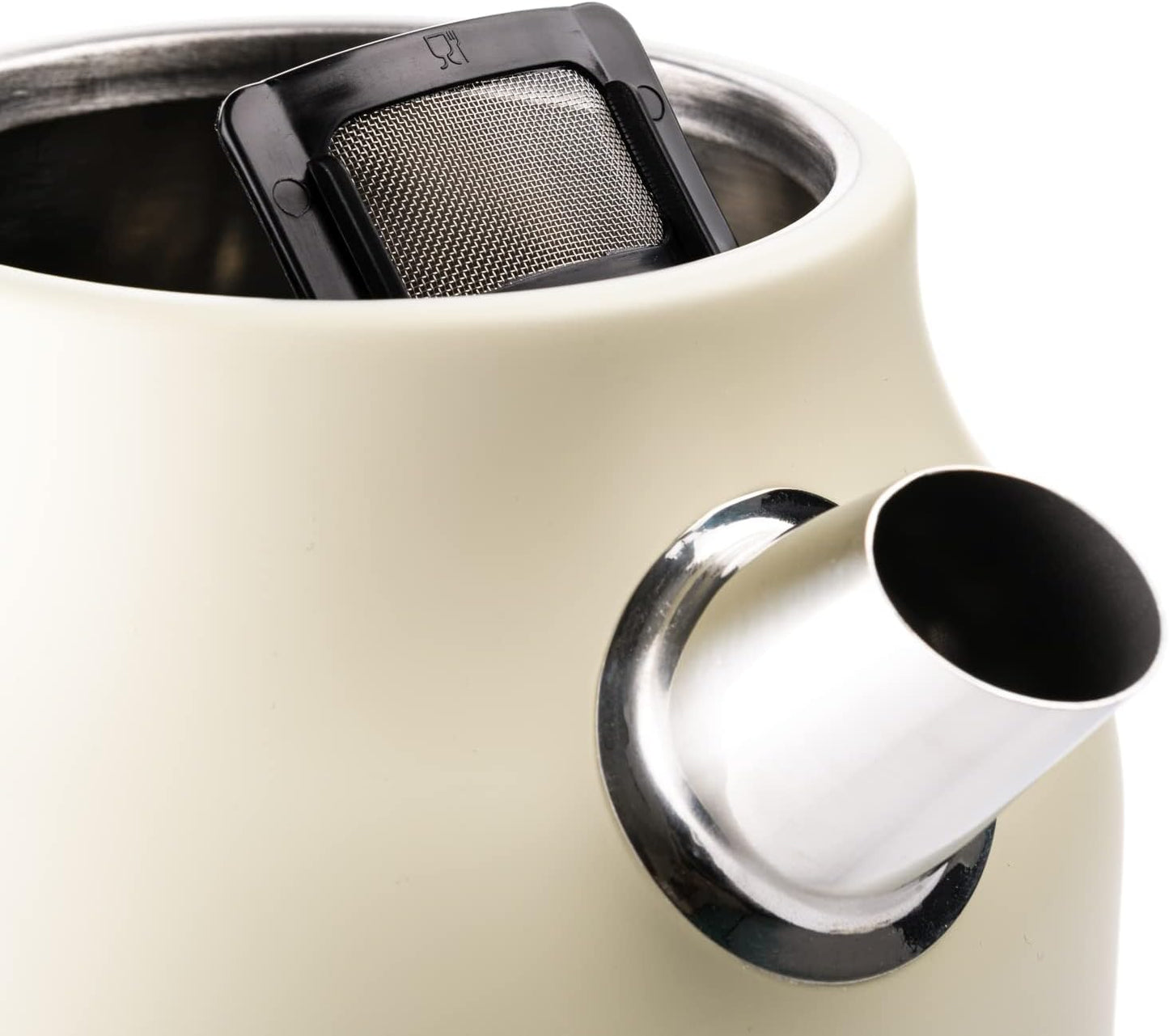 Retro Wasserkocher mit Kalkfilter, 1,7 Liter, Weiss