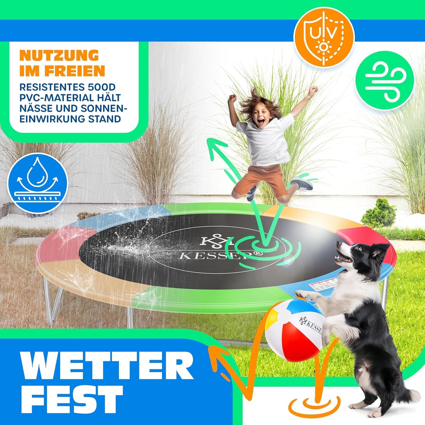 Trampolin Randabdeckung, 366 cm, Mehrfarbig 366 cm