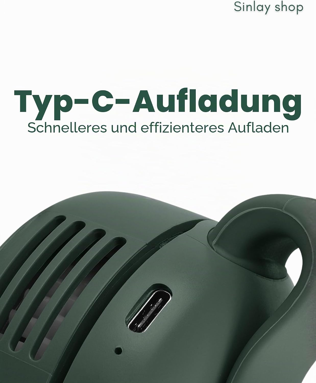 Tragbarer Clip-Ventilator, Grün