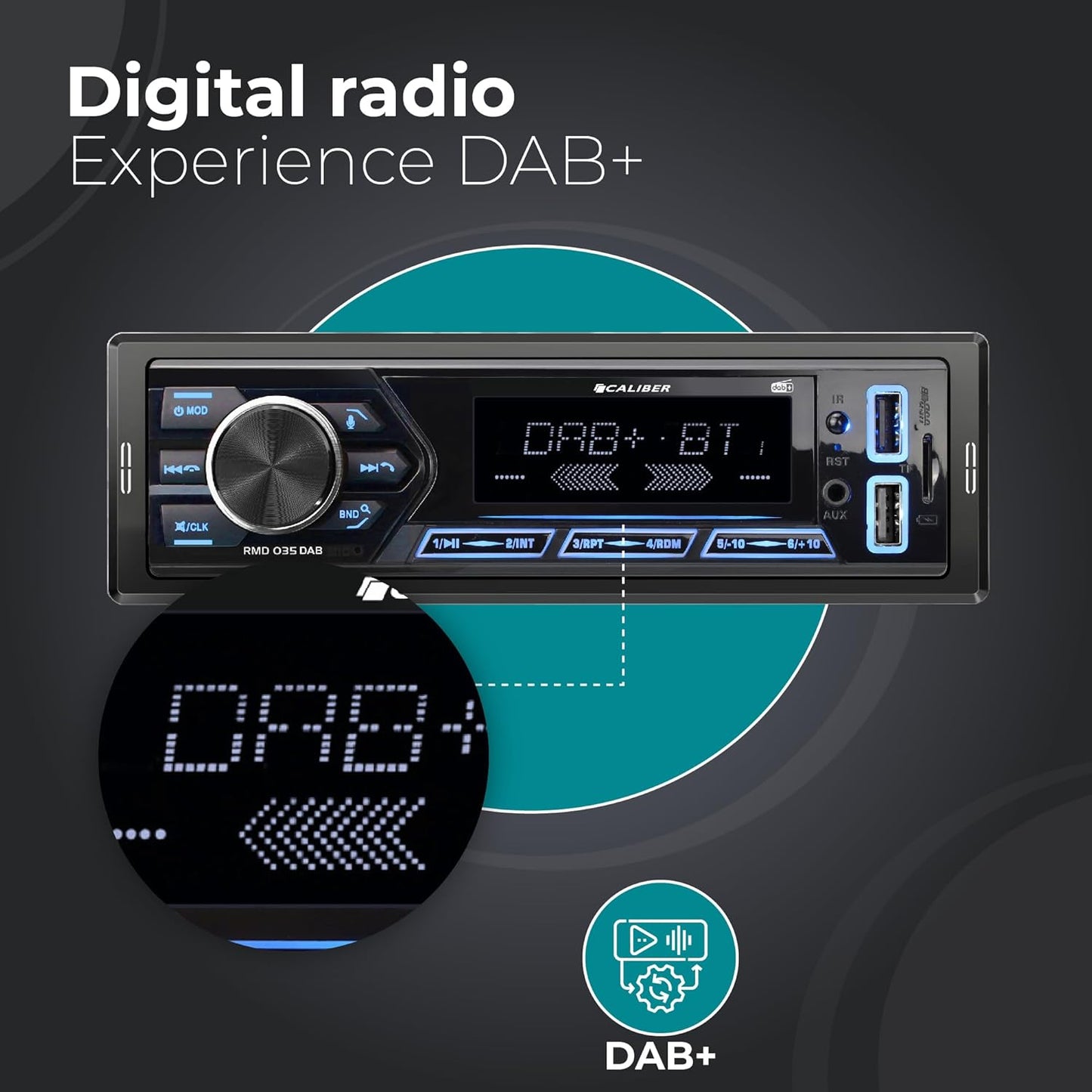 RMD035DAB Autoradio mit DAB+ und Bluetooth, Mit DAB+