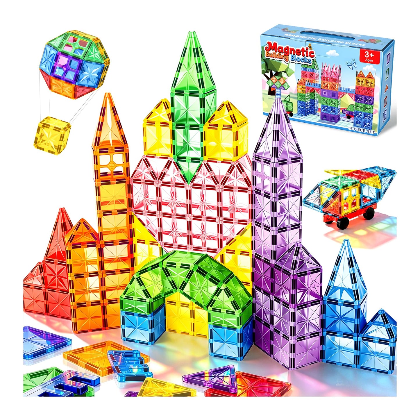 67-teiliges Magnetbaustein-Set für Kinder