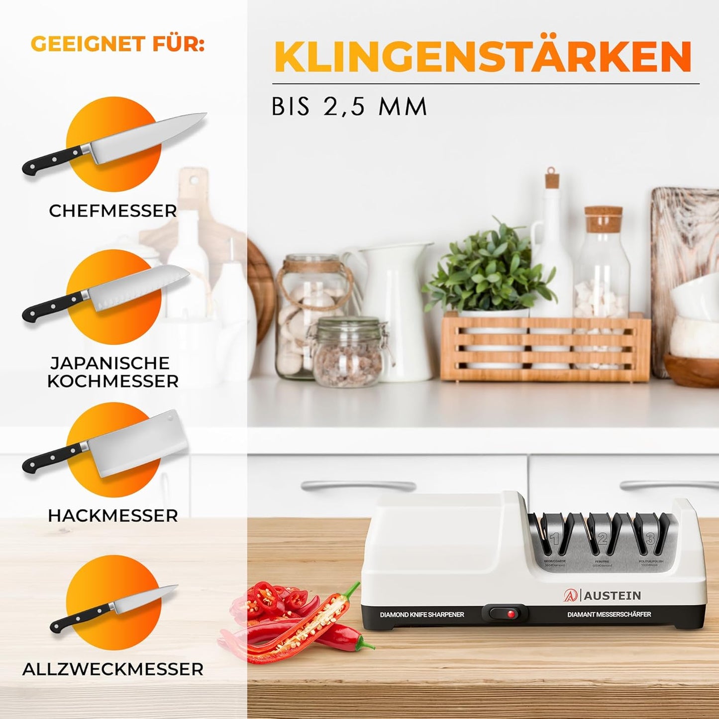 Elektrischer 3-Phasen Messerschärfer TG2202