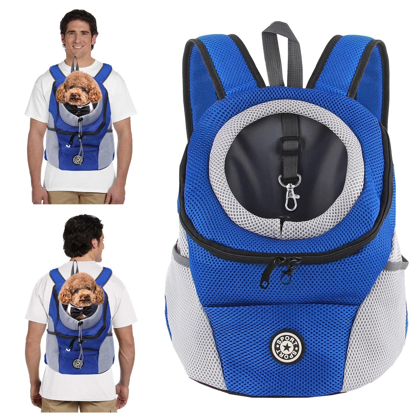 Hundetragerucksack, M Blau