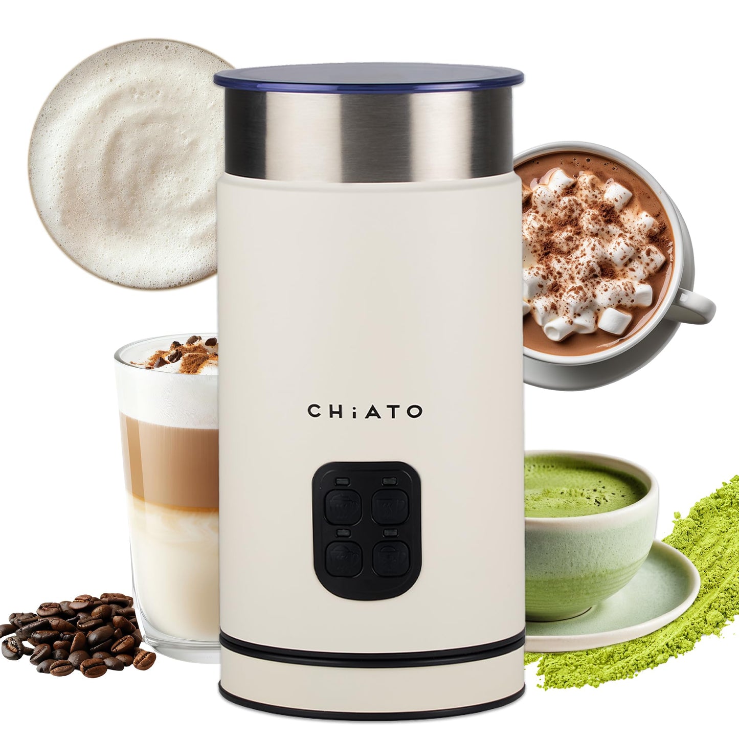 4-in-1 Milchaufschäumer & Milchkocher, White