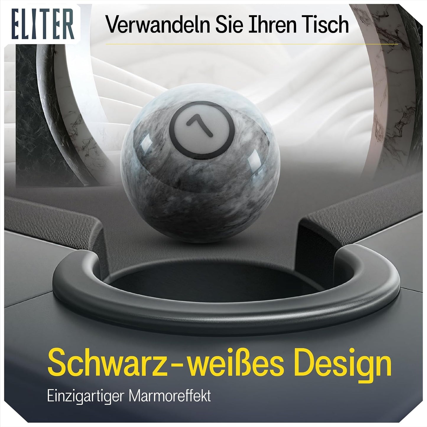 16-teiliges Billardkugel-Set, Marble Black