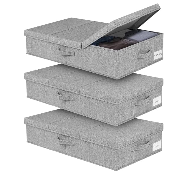 Faltbare Unterbett-Aufbewahrungsboxen (3 Stück), 2-3pcs-grau