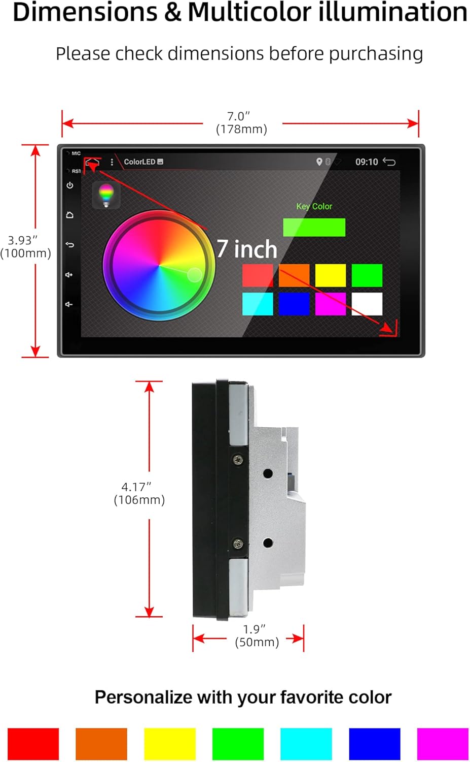 Android 10 2G32G Doppel Din Autoradio mit Navi & Rückfahrkamera, Android 10-2G32G