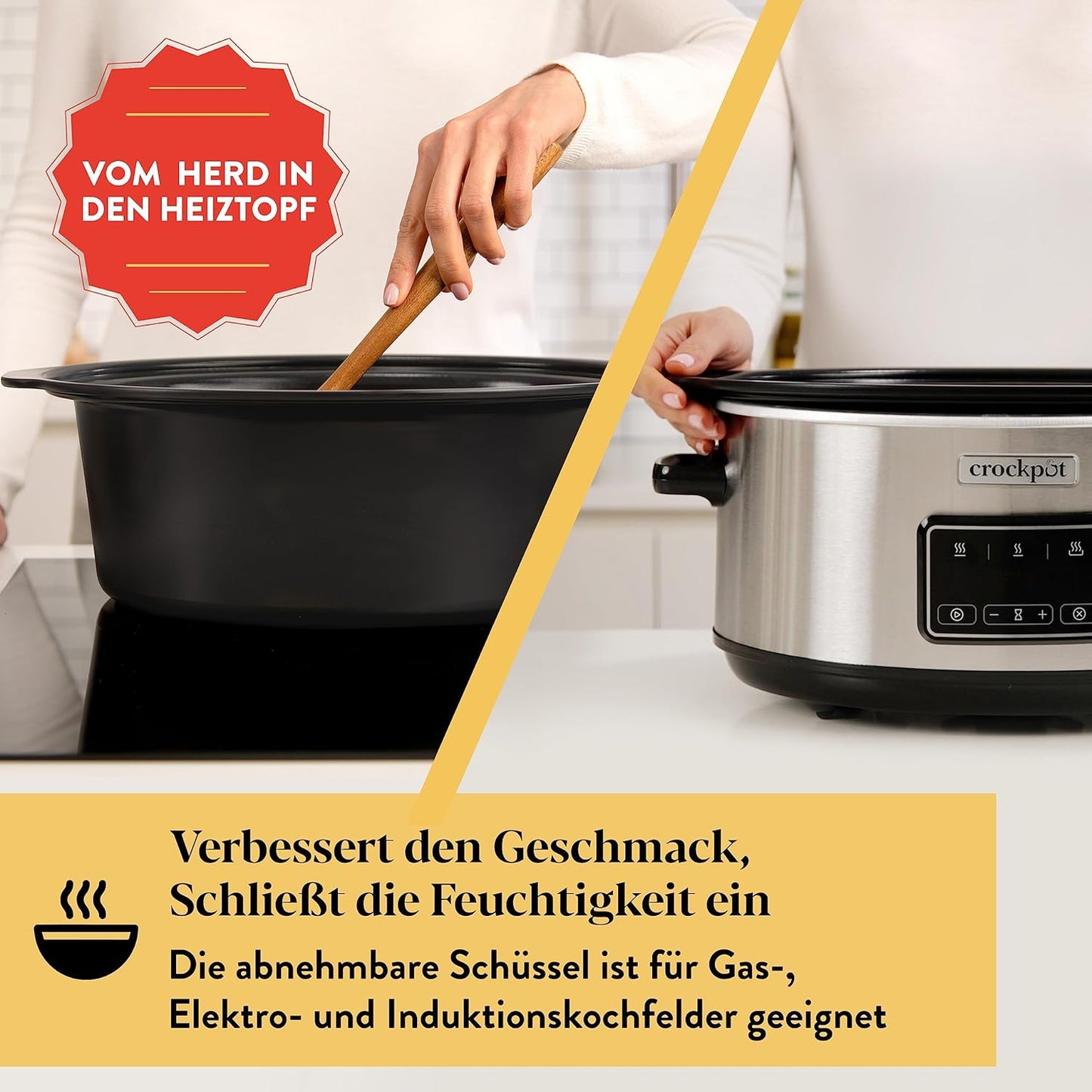 Digitaler Slow Cooker mit Induktionsschüssel, CSC112X, 6.5 Liter Digital