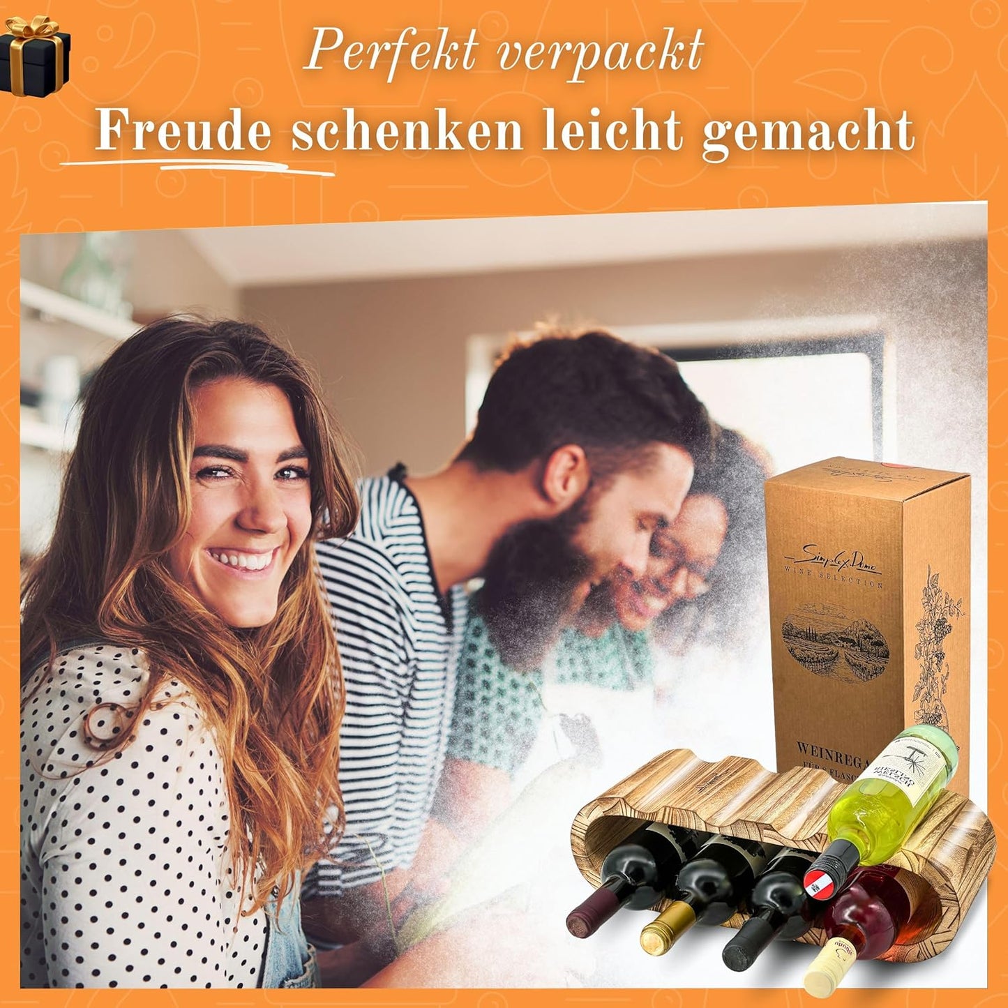 Rustikales Weinregal für 8 Flaschen, Für 8 Flaschen