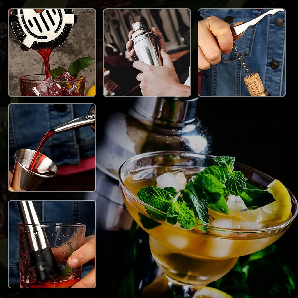 Cocktail-Shaker-Set, Silber