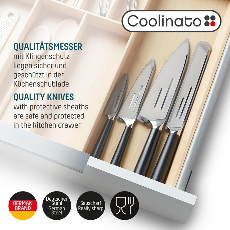 Profi Brotmesser mit Wellenschliff und Klingenschutz, Brotmesser 1er