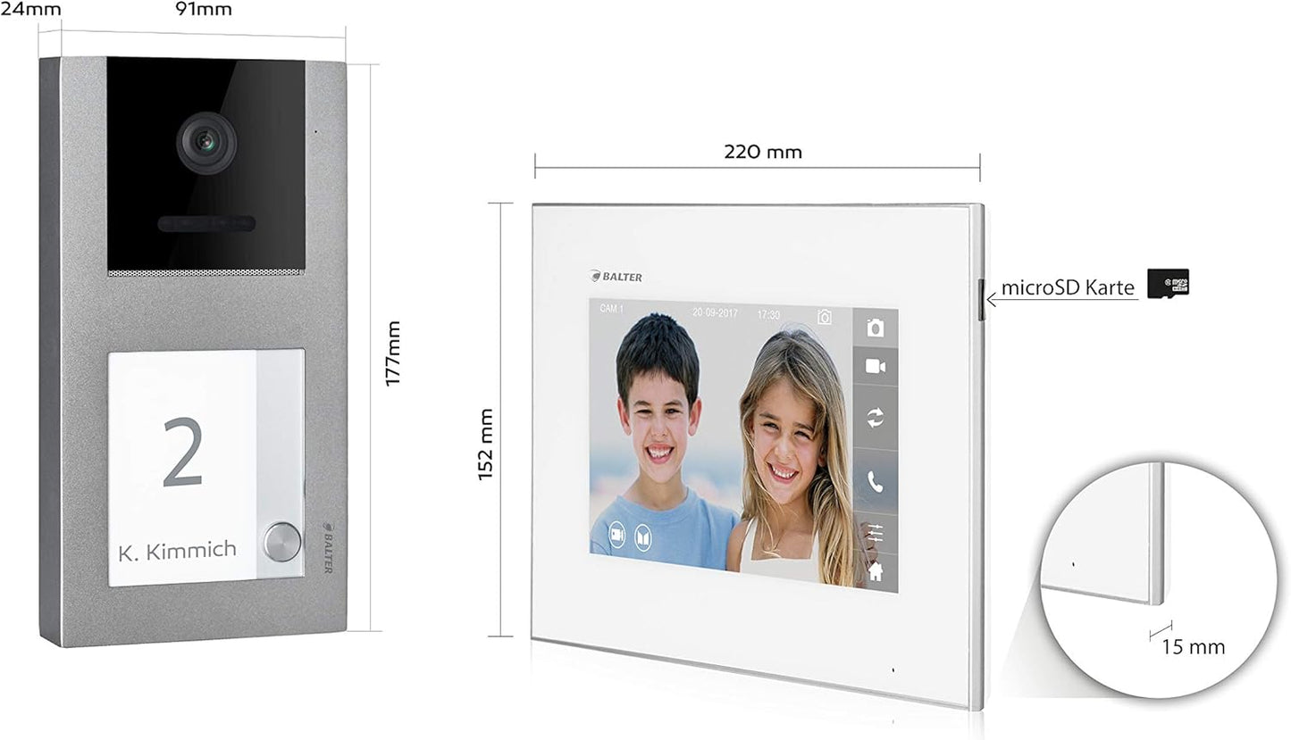 EVO 2-Draht-BUS Video-Türsprechanlage, 1 Monitor Ohne App