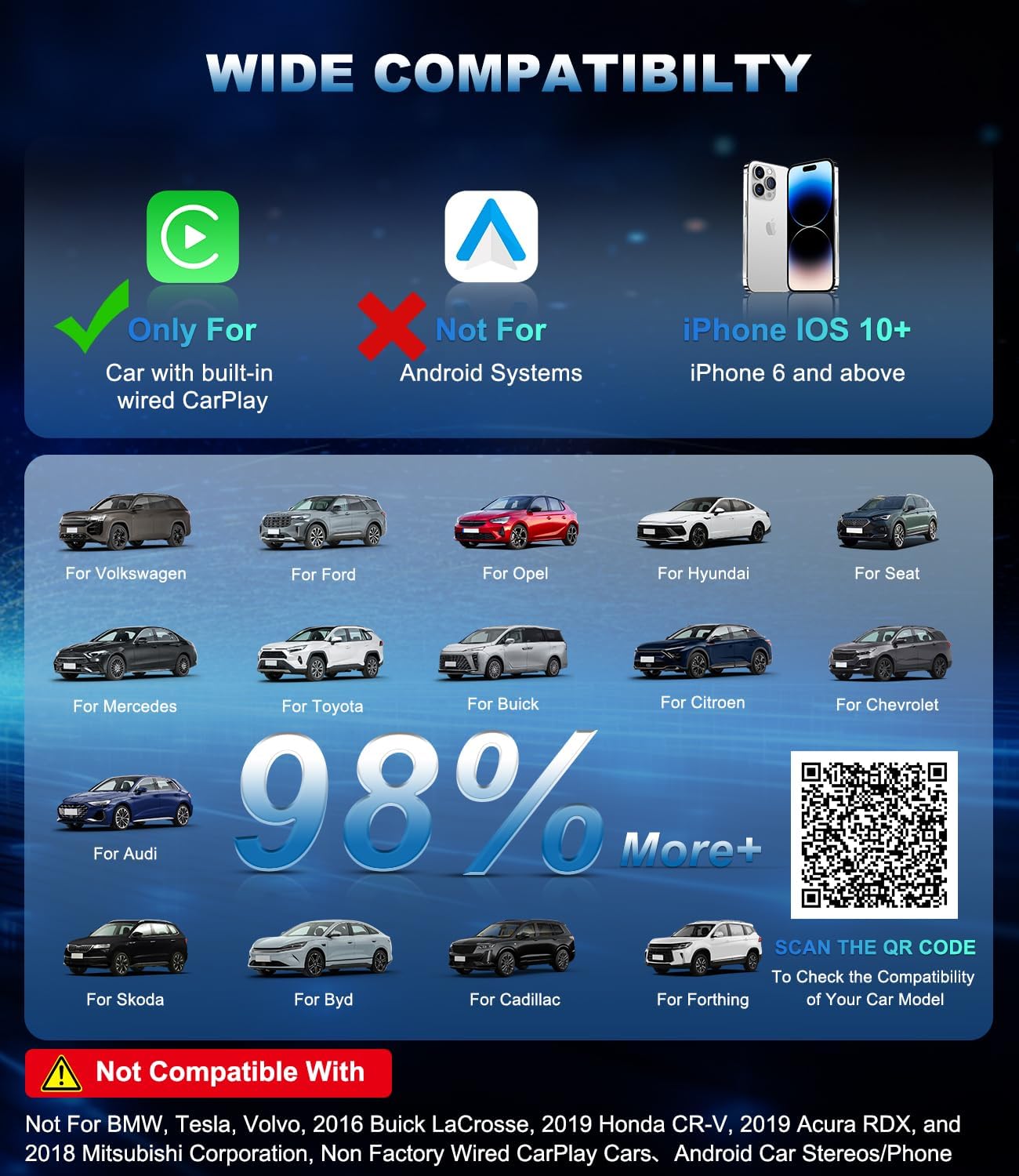 CarPlay Wireless Adapter für iPhone, Silber