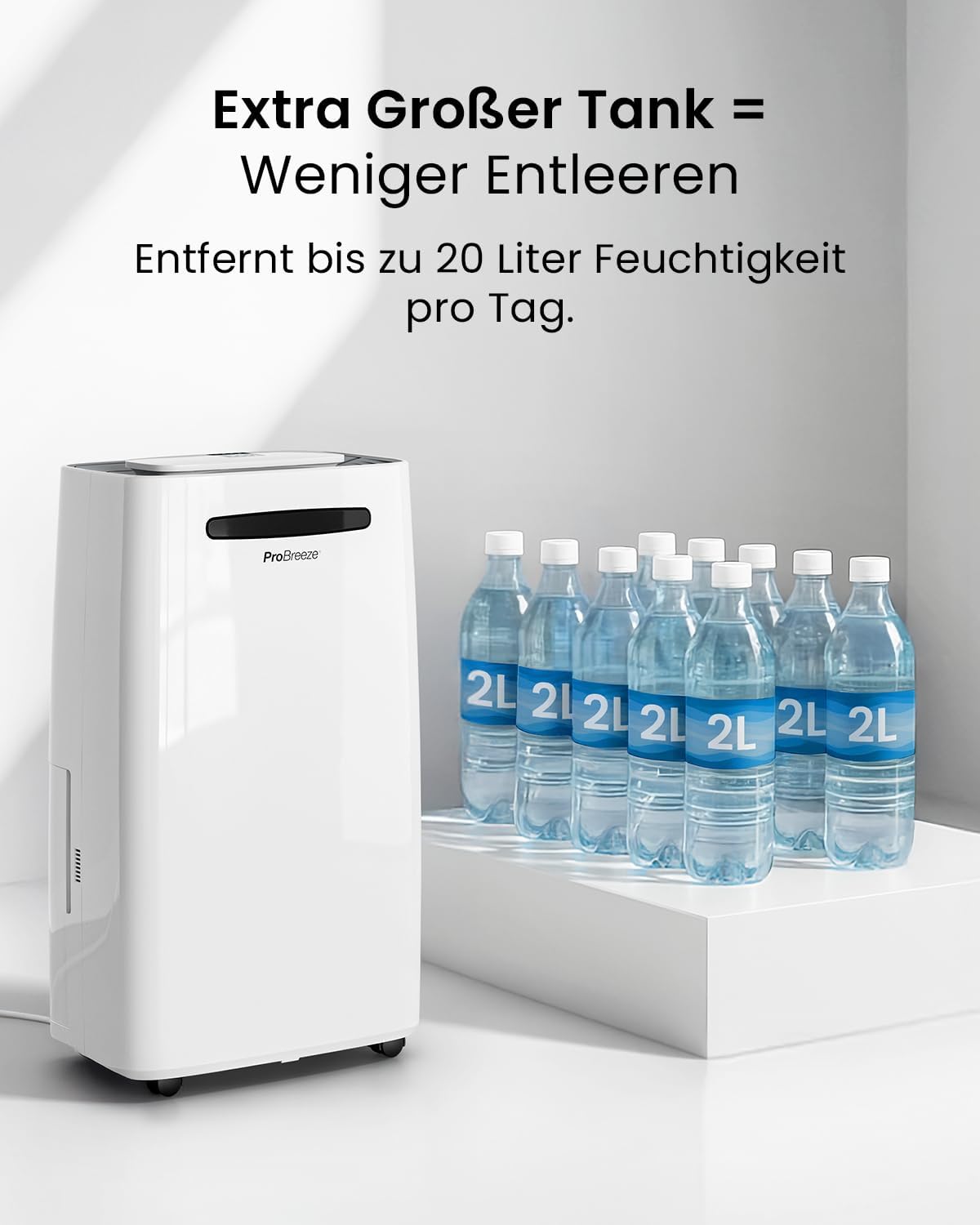 Smarter Luftentfeuchter mit Feuchtigkeitsanzeiger, 20L - 30 m² - Smart App