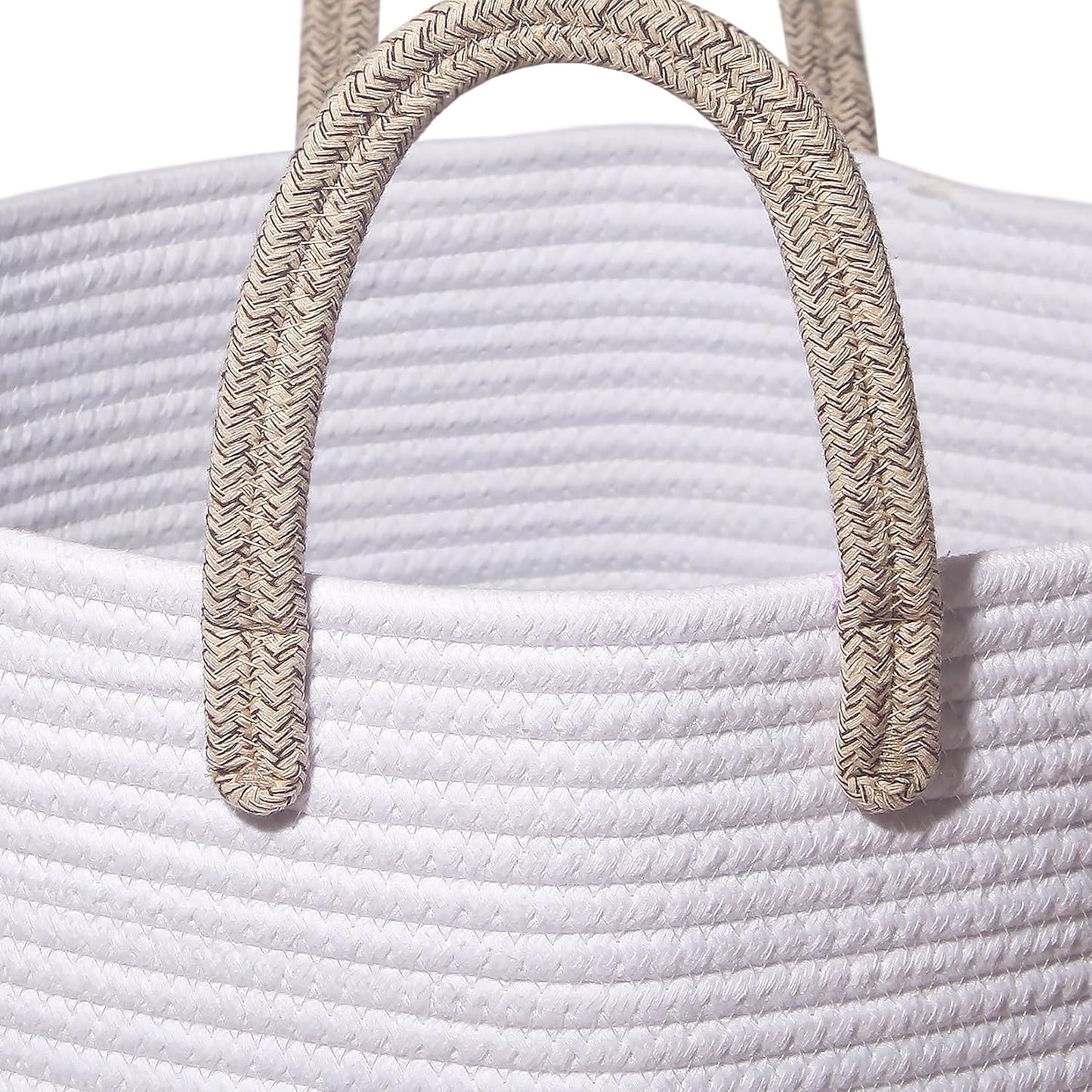 Wäschekorb mit Henkel, Braun&weiss D 38 x H 50 CM
