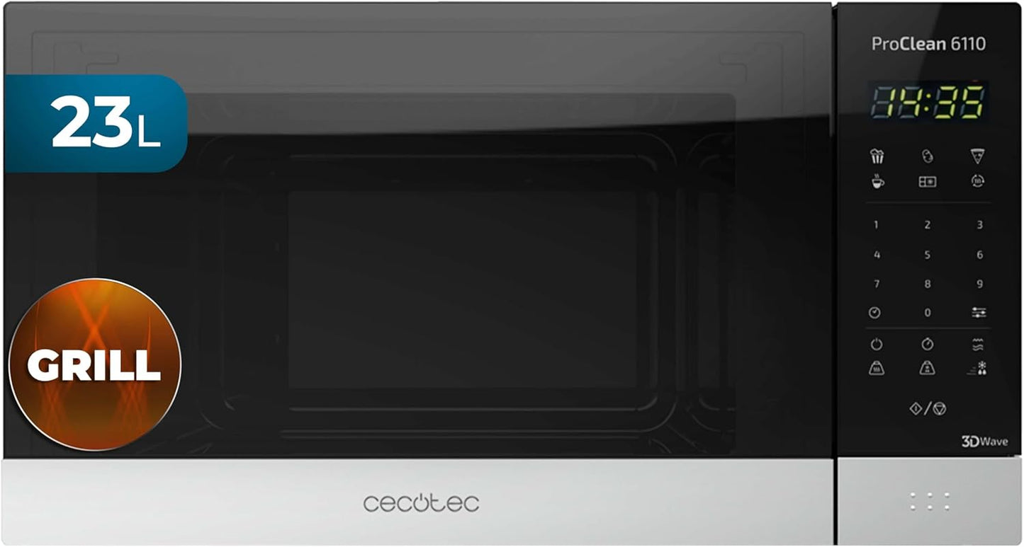 Pro Clean 6110 Mikrowelle mit Grill und 8 Programmen, 23L | Grill
