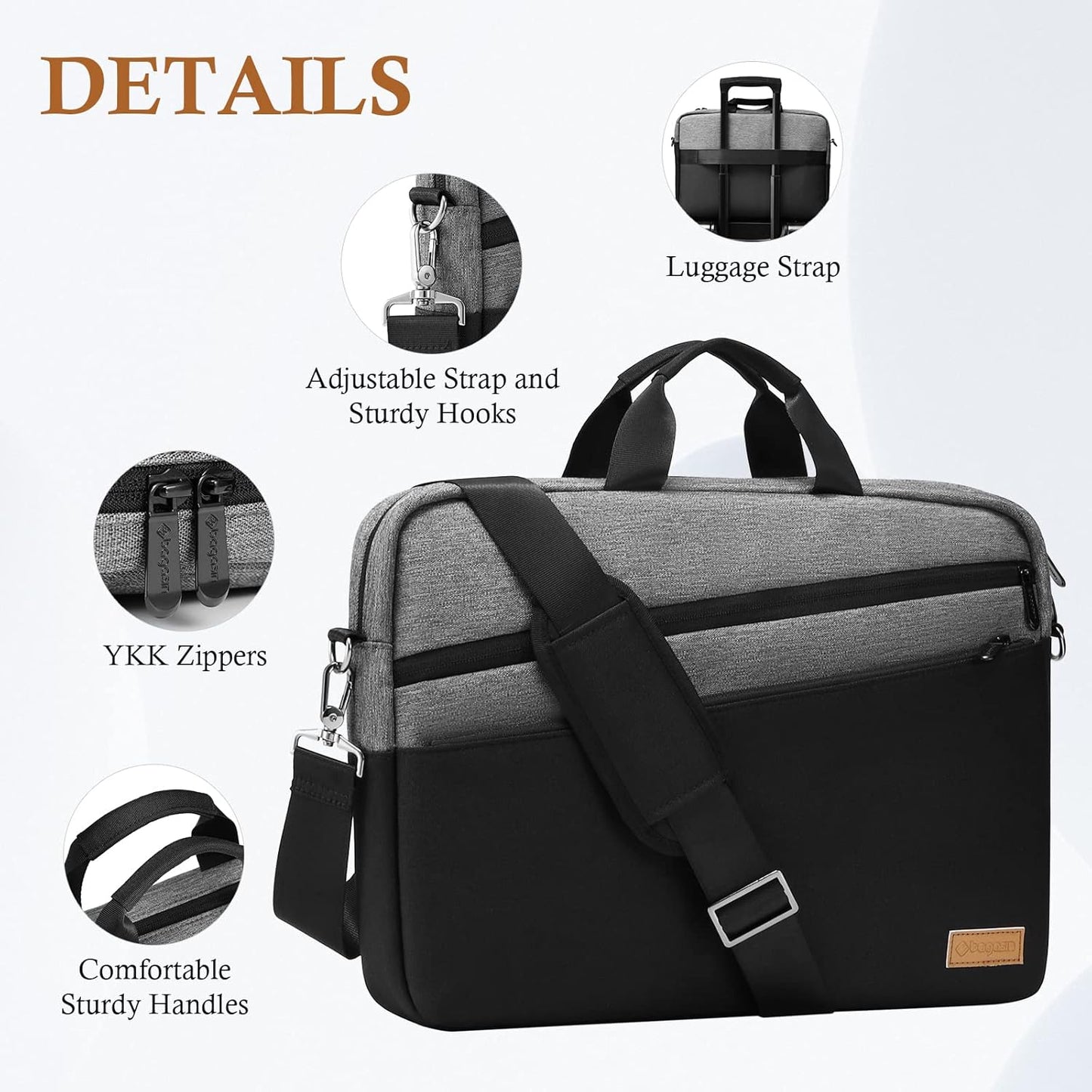 Wasserdichte Laptoptasche, Grau / 17-17.3