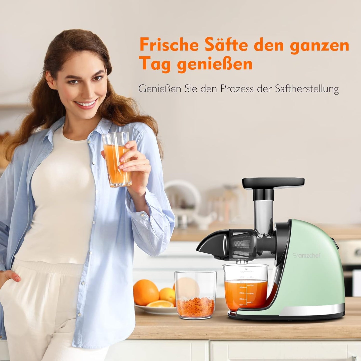 Slow Juicer ZM1501, Grün|Medium