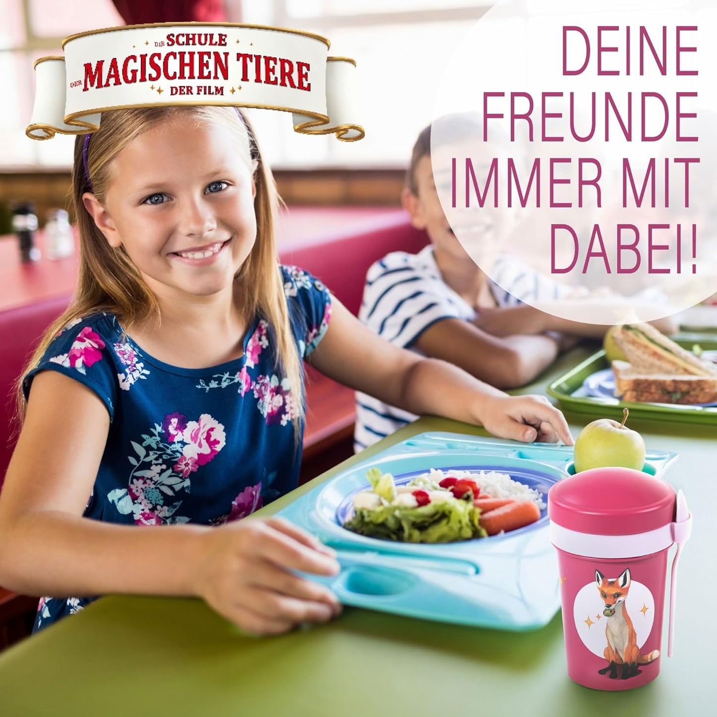 Auslaufsicherer Müslibecher To Go: Die Schule der Magischen Tiere, Rot