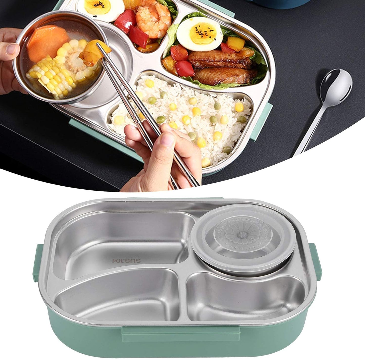 Bento-Lunchbox, 1500ml Grün